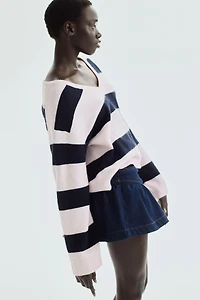 Fine-Knit V-Neck Sweater