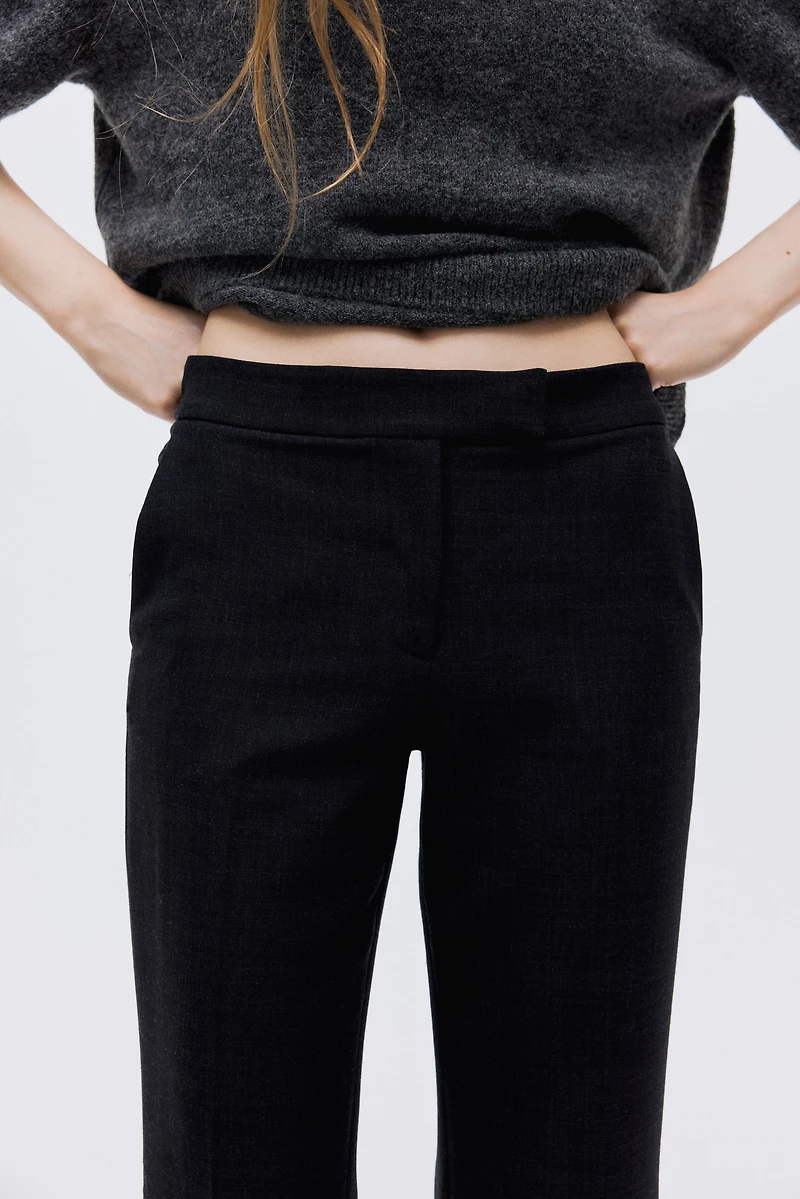 Flared Wool-Blend Pants