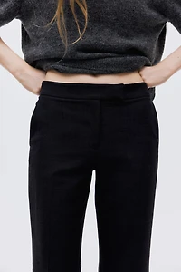 Flared Wool-Blend Pants