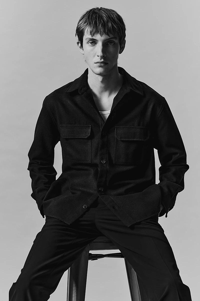 Regular Fit Felted Overshirt