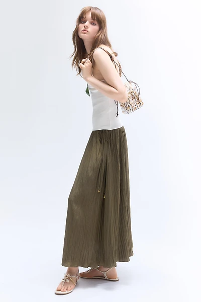 Crinkled Twill Skirt