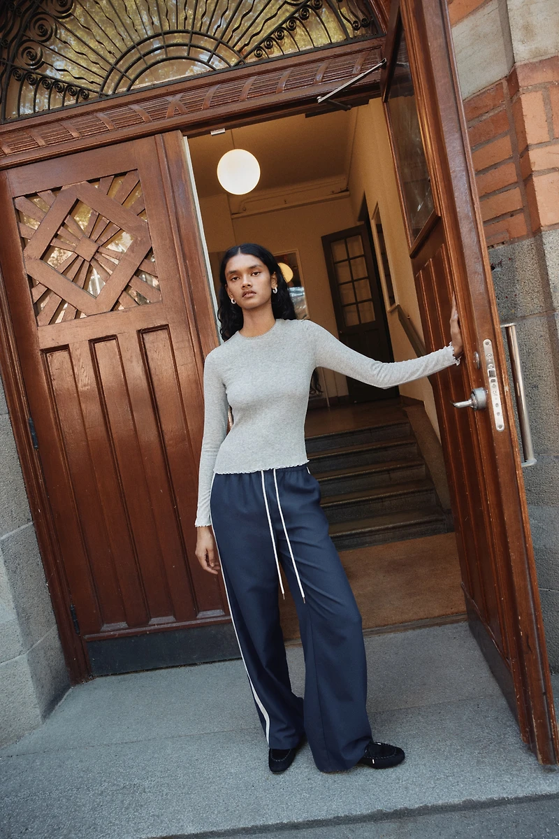 Pointelle Jersey Top