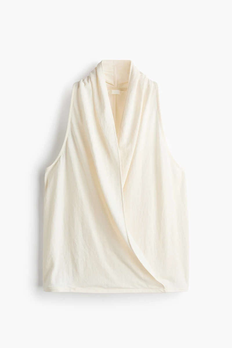 Shawl-Collar Wrap Top