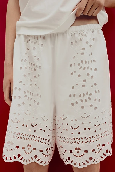Eyelet-Embroidered Shorts