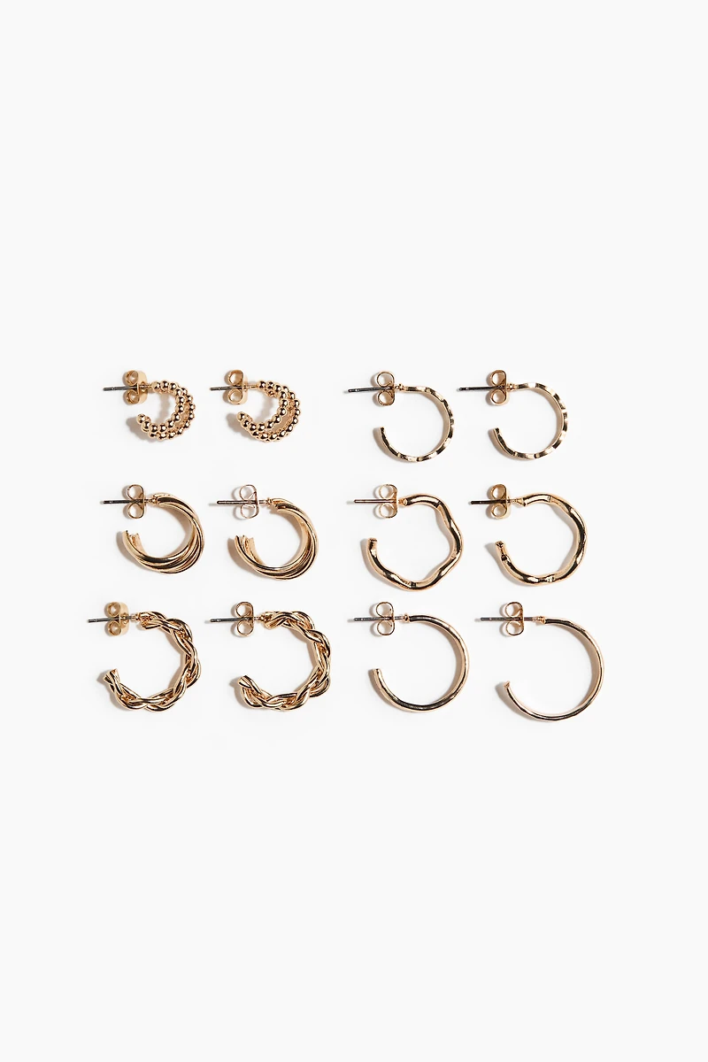 6 Pairs Hoop Earrings