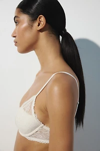 Soutien-gorge coussiné en dentelle avec armatures