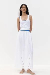 Jupe à cordon de serrage avec broderie anglaise