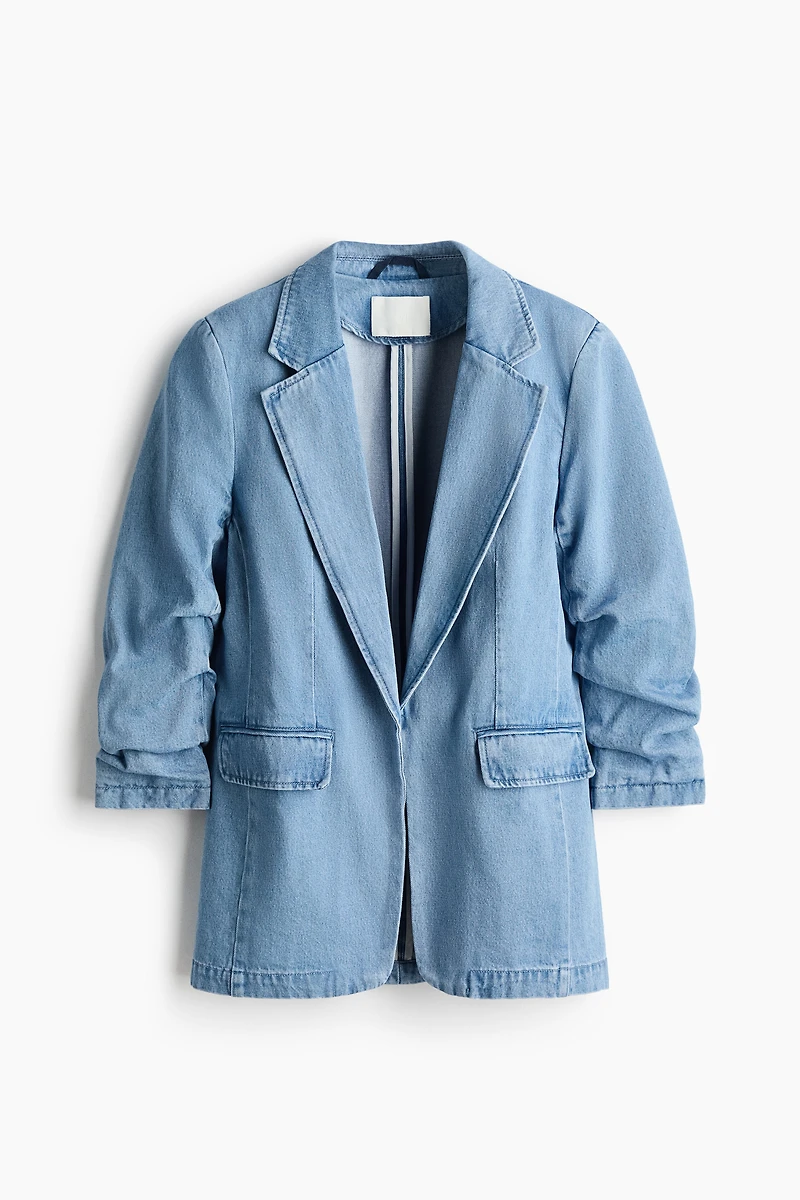 Veston à manches froncées en denim