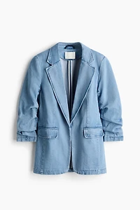 Veston à manches froncées en denim