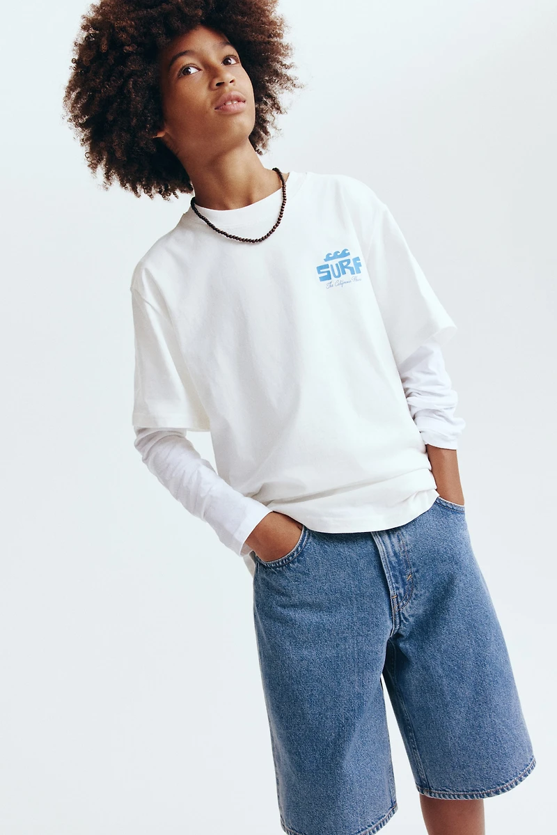 Baggy-Fit Denim Shorts
