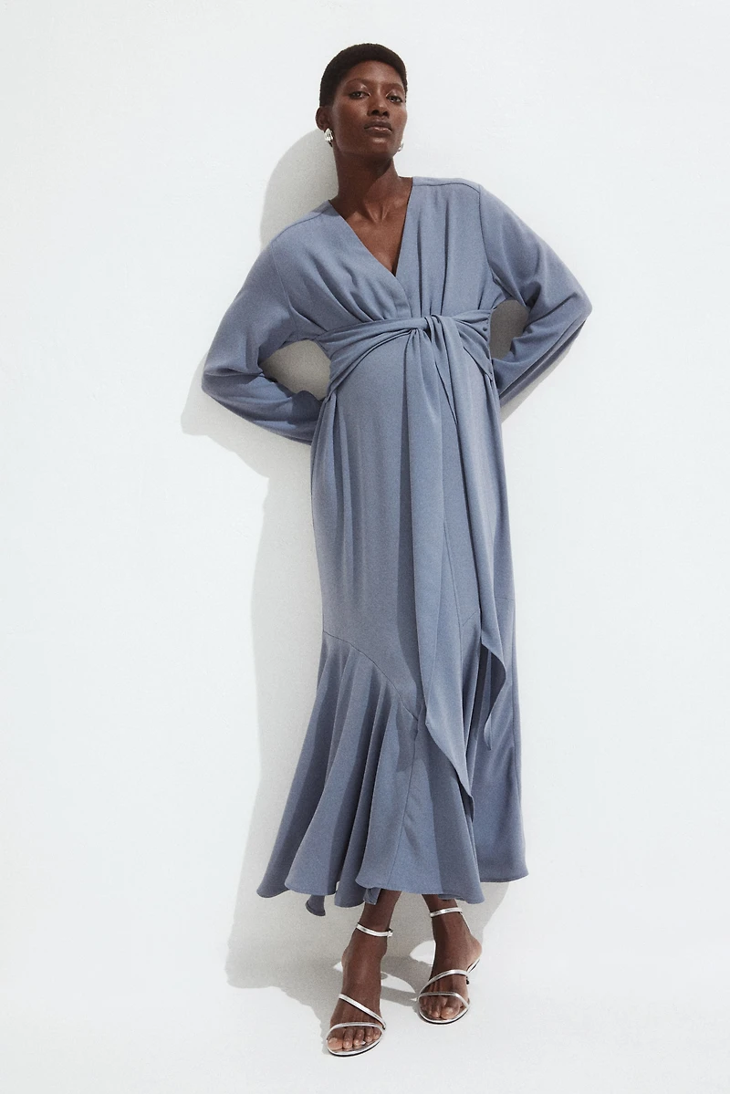 MAMA Tie-Detail Crêpe Dress