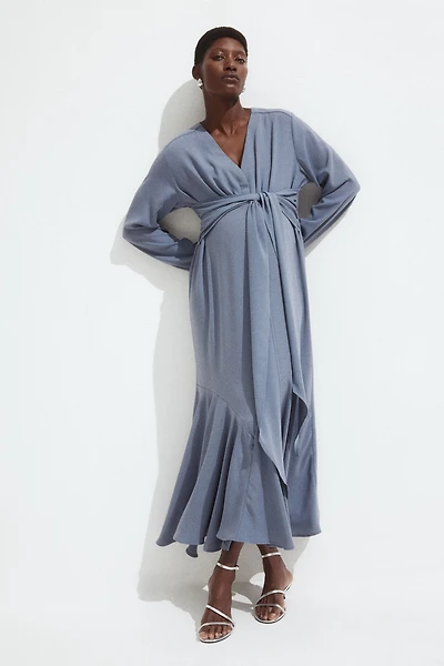 MAMA Tie-Detail Crêpe Dress