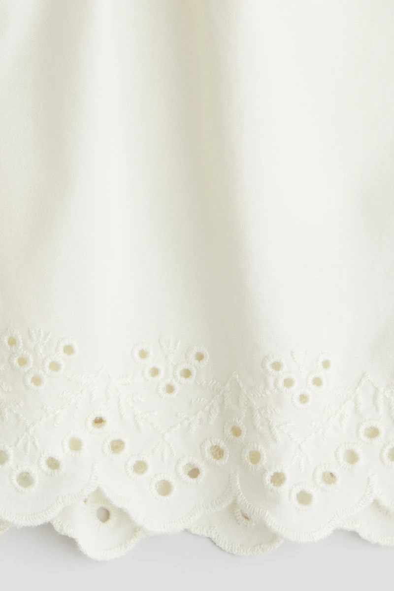 Cotton Shorts with Eyelet Embroidery