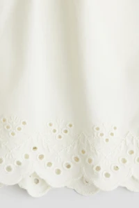 Cotton Shorts with Eyelet Embroidery