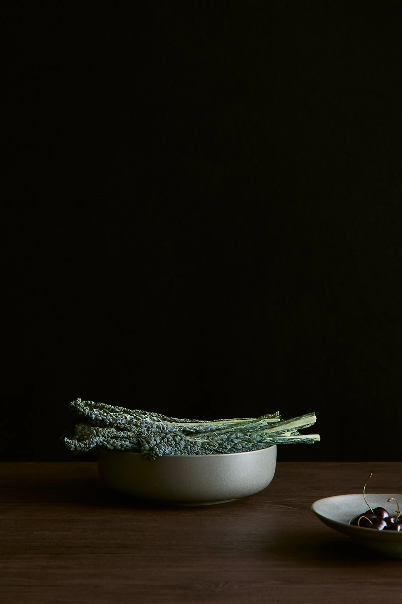 Reactive-Glaze Stoneware Serving Bowl