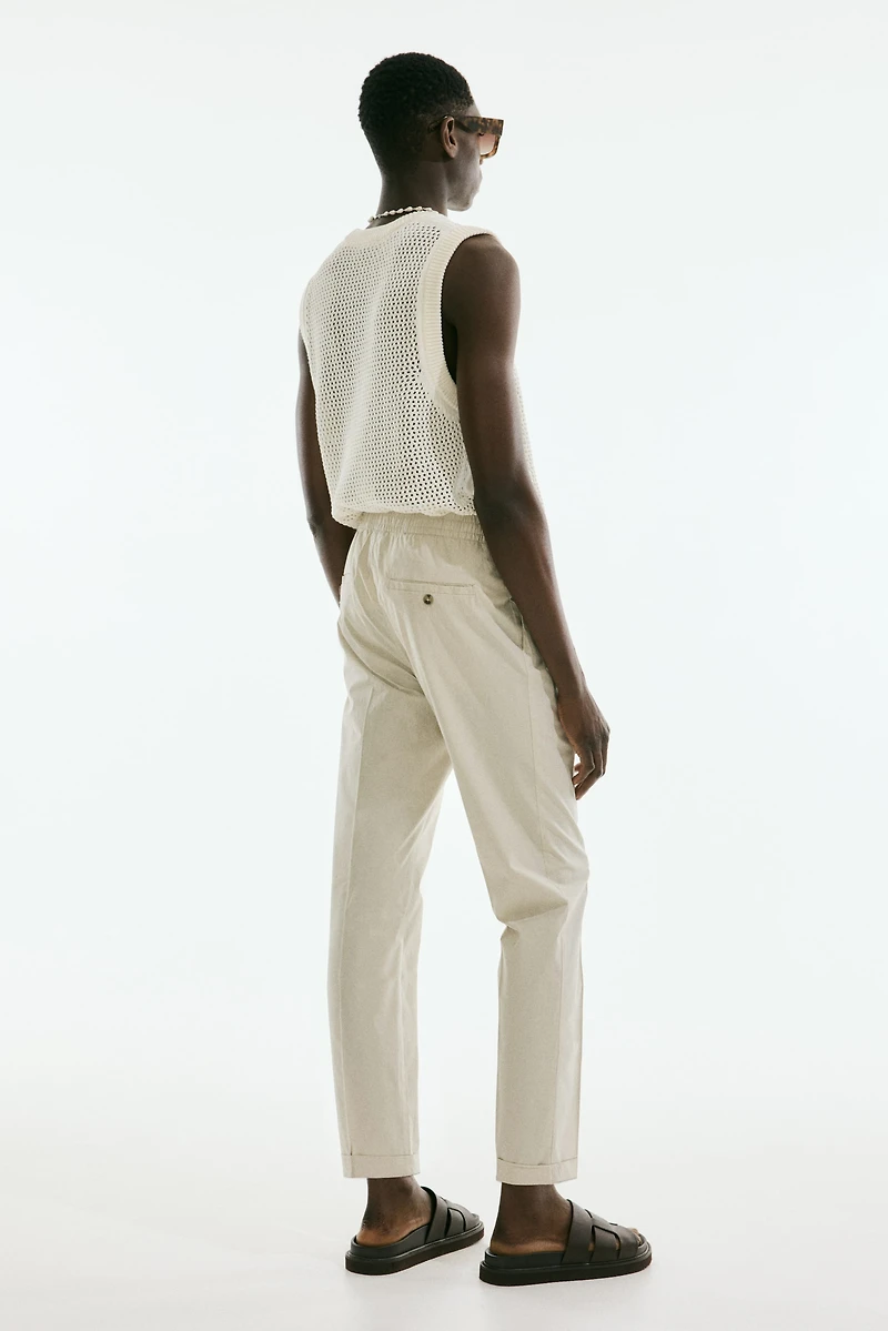 Pantalon court coupe classique en coton