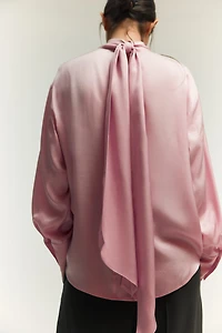 Scarf-Detail Blouse