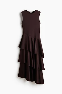 Robe en jersey romanite avec jupe satin