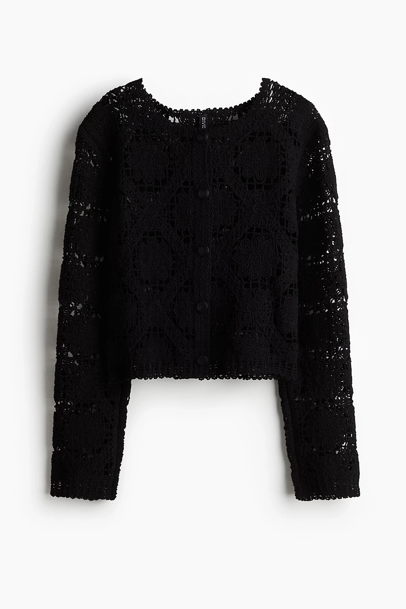 Crochet-Look Cardigan