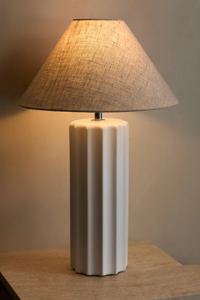 Fluted Stoneware Lamp Base