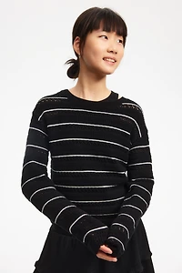 Pointelle-Knit Cotton Sweater