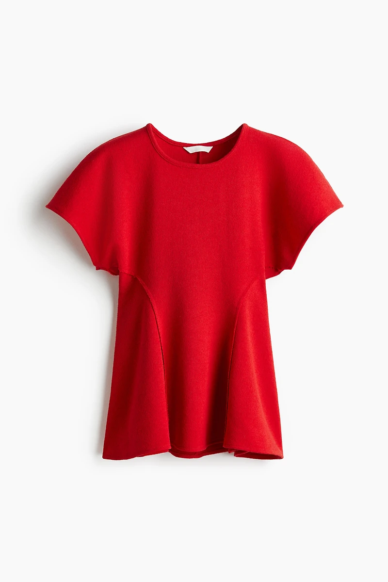 Fine-Knit Flared Top