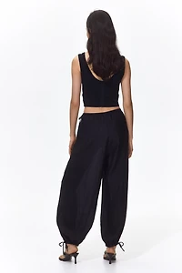 Balloon-Leg Pants with Drawstring