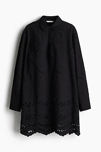 Eyelet Embroidered Shirt Dress