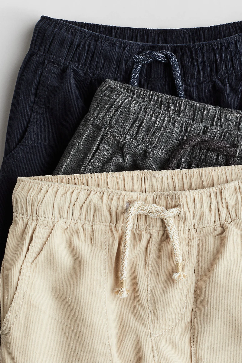 Lot de 3 pantalons en velours côtelé