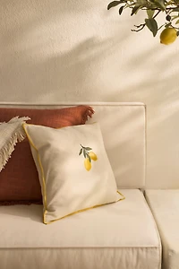 Embroidered-Motif Cotton Cushion Cover