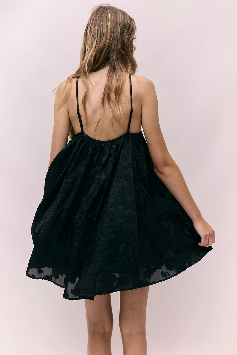 Jacquard-Weave Strappy Dress