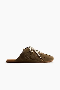 Suede Sneaker-Style Mules