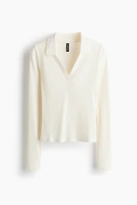 Haut côtelé avec col