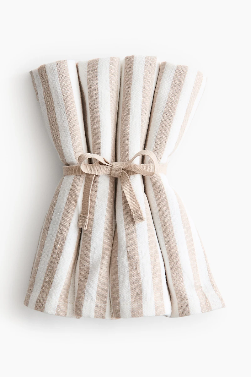 Lot de 4 serviettes table en coton