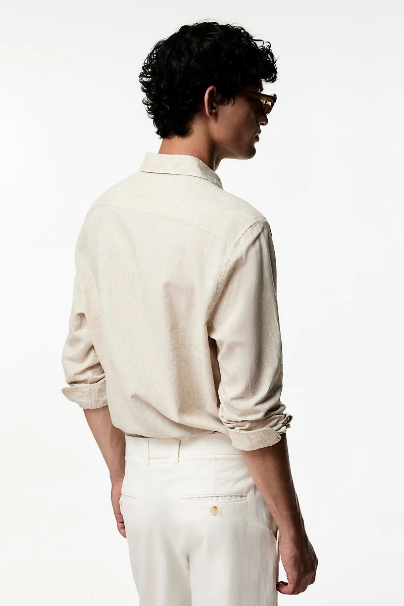 Regular Fit Linen-Blend Shirt