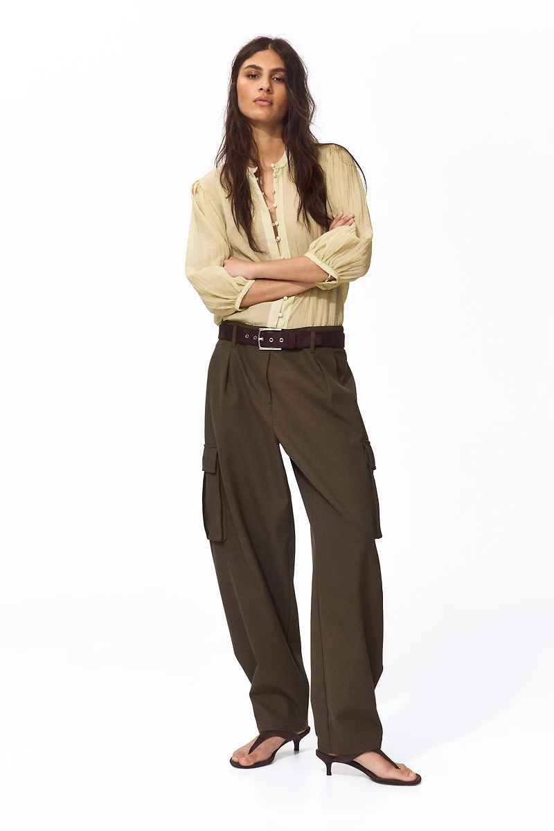 Balloon-Sleeved Blouse