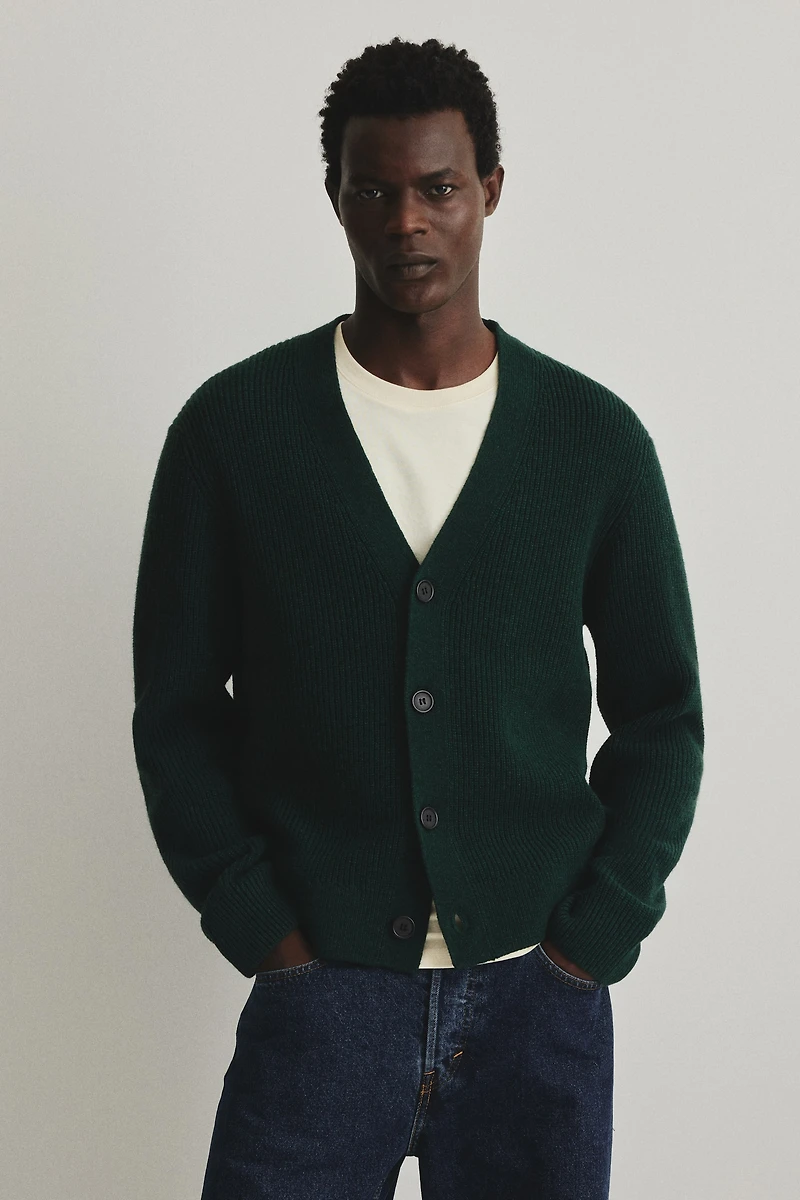 Regular-Fit Wool Cardigan