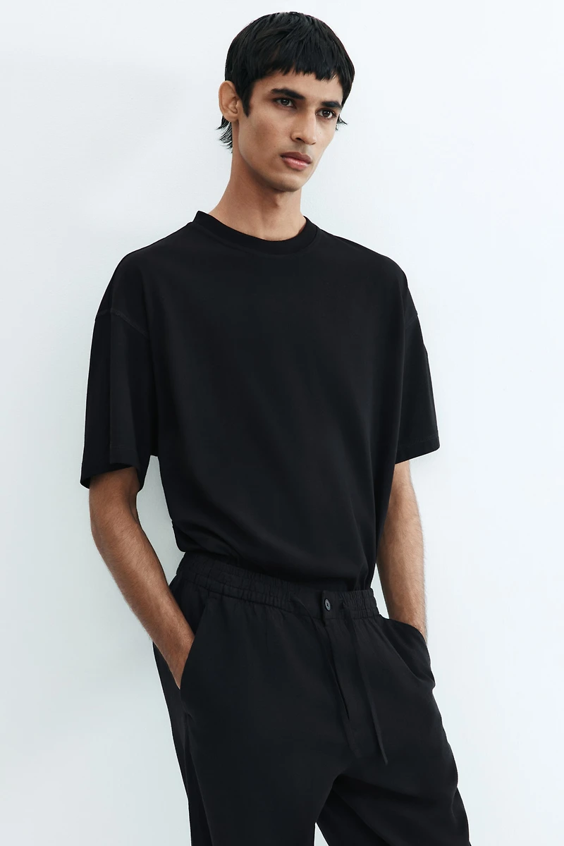 Regular-Fit Linen-Blend Pants