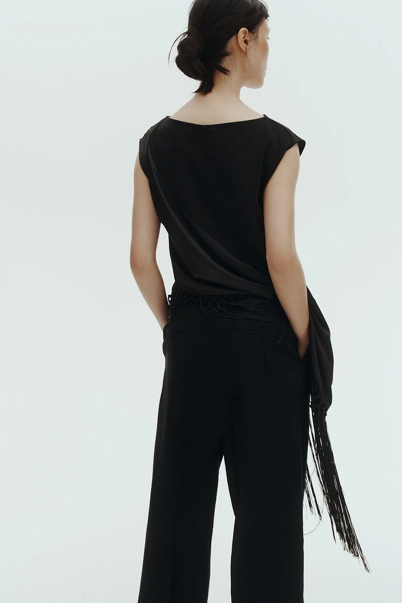 Linen-Blend Dress Pants