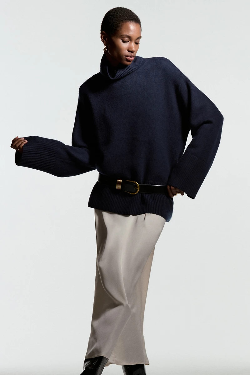 Cashmere-Blend Turtleneck Sweater