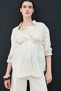 MAMA Before & After Linen-Blend Shirt