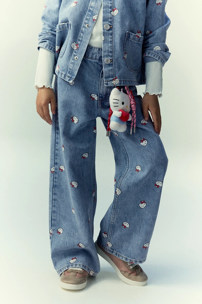 Printed Wide Leg Jeans