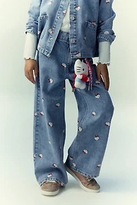 Printed Wide Leg Jeans