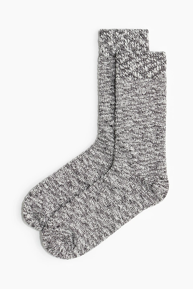 Bas en tricot côtelé