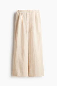 Wide-Leg Drawstring Pants