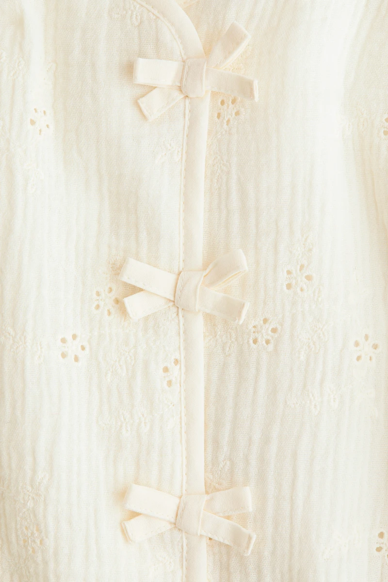 Bow-Detail Muslin Jacket