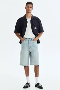 Baggy Twist-Detail Denim Shorts
