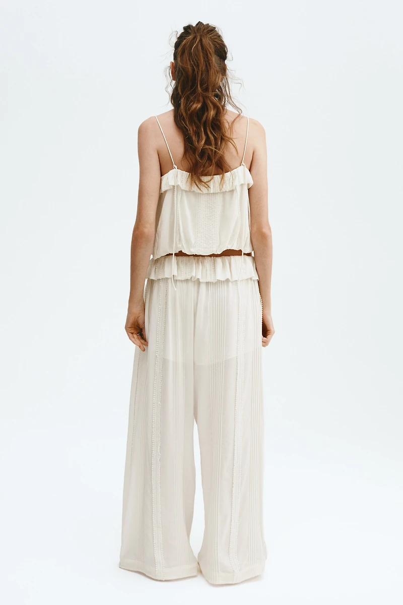 Bubble-Hem Strappy Top