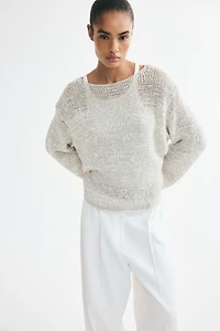 Chandail grande taille en tricot texturé