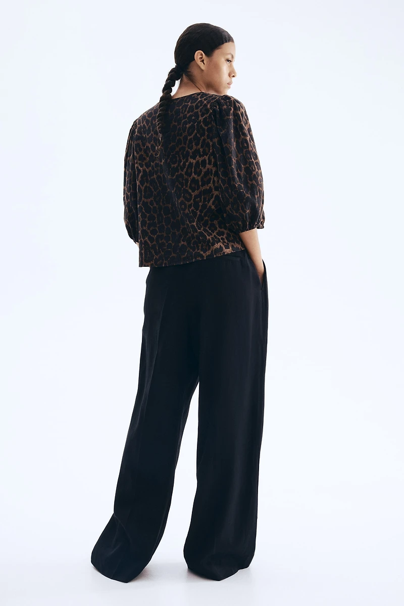Linen-Blend Blouse